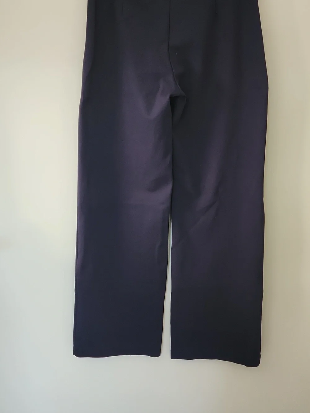 J.McLaughlin Navy Blue Wide / Straight Leg Pants Side Zip Ponte Knit 4 30x29 - Picture 10 of 10